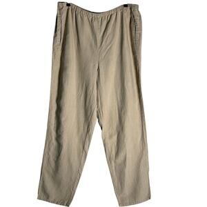 J Crew Sz XLT Linen Lyocell Pull-On Elastic Waist Straight Leg Pants Sustainable
